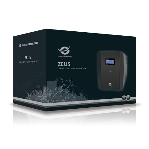 Sai 2200va Conceptronic 1320w 2 Shucko + 3 Iec Proteccion Puerto Lan Modem Zeus 04em