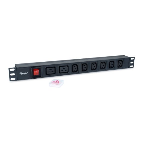 Regleta Alimentacion Aluminio Rack 19" 1u 6 Tomas Iec C13 + 2 Tomas Iec C19 Con Interruptor