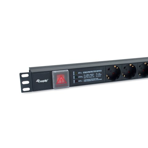 Regleta Alimentacion Aluminio Rack 19" 1u 6 Tomas  Con Interruptor  Proteccion De Voltaje Y Filtro