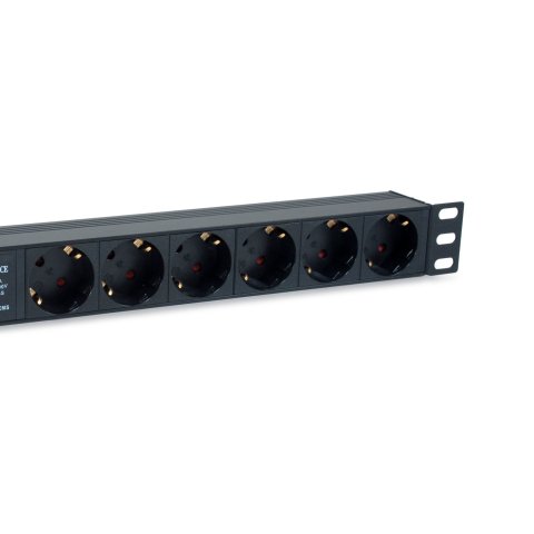 Regleta Alimentacion Aluminio Rack 19" 1u 6 Tomas  Con Interruptor  Proteccion De Voltaje Y Filtro