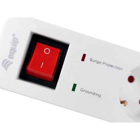 Regleta Alimentacion Equip Con 5 Tomas Cable De Red De 1.5 Metros + 2 Puertos Usb Y Boton De Apagado Encendido
