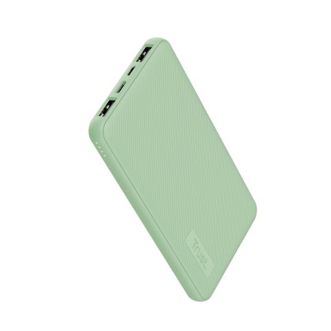 Powerbank Universal Trust Urban Primo Eco 10000 Ultrafina 25029 Verde 10000mah - 2 X Usb-a - 1 Usb-c