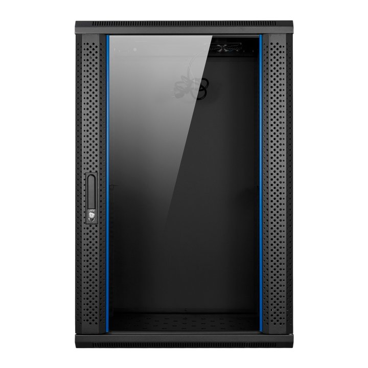 Armario Mural 19" Aiten Data 18u Ai6618 600 X 600 X 903 2l Color Negro Puerta De Cristal Templado Incluye Bandeja Y Ventilaci