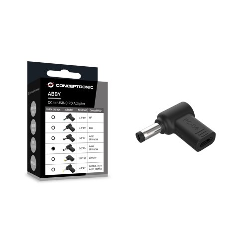 Adaptador Tip Cargador Conceptronic Usb-c A Dc Asus universal 5.5x2.5mm, 18-20v
