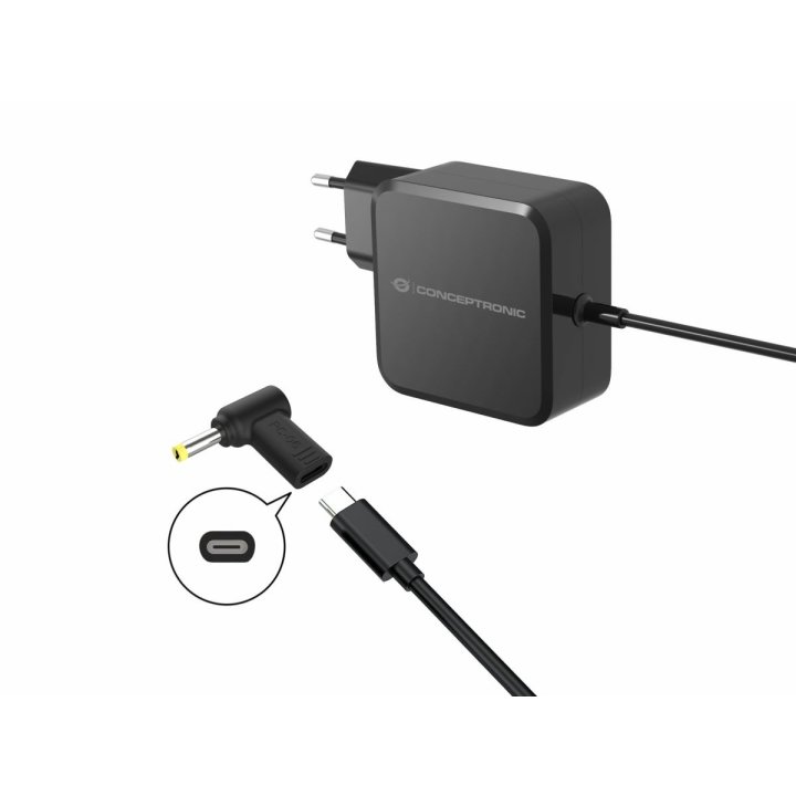 Adaptador Tip Cargador Conceptronic Usb-c A Dc Lenovo asus acer toshiba 4.0x1.7mm, 18-20v
