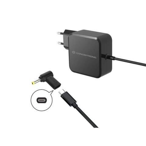 Adaptador Tip Cargador Conceptronic Usb-c A Dc Lenovo asus acer toshiba 4.0x1.7mm, 18-20v

