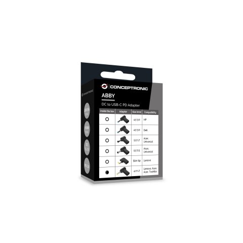 Adaptador Tip Cargador Conceptronic Usb-c A Dc Lenovo asus acer toshiba 4.0x1.7mm, 18-20v
