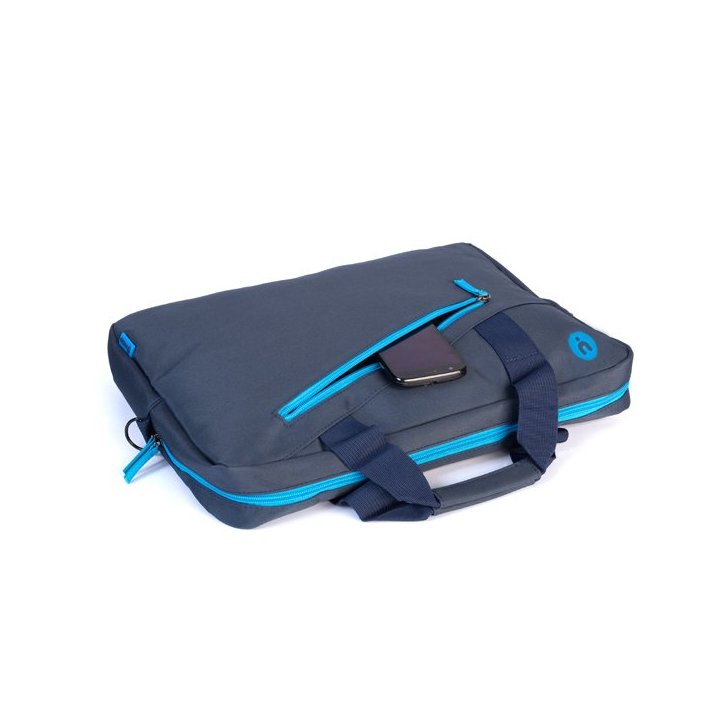 Maletin Ngs Ginger 15.6" Bolsillo Exterior Acolchado Color Azul Marino Detalles Turquesa