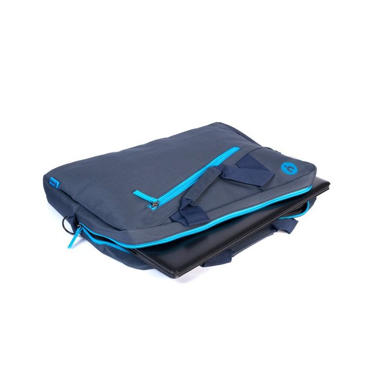 Maletin Ngs Ginger 15.6" Bolsillo Exterior Acolchado Color Azul Marino Detalles Turquesa