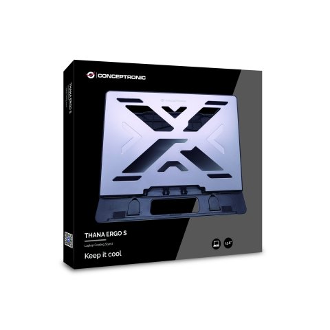 Base Refrigeracion Ergonomica De Aluminio Para Portatiles Conceptronic Color Gris