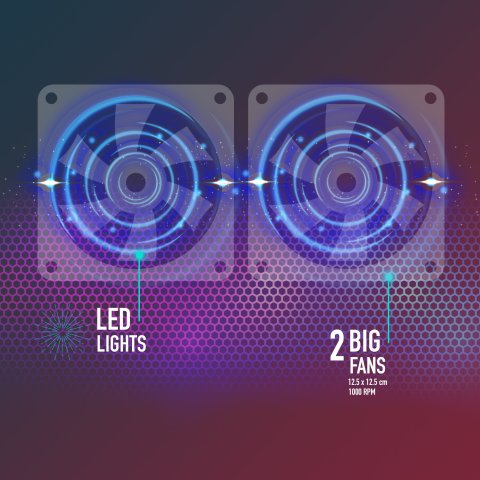 Base De Refrigeracion Para Portatiles Ngs Jet Stand Hasta 15.6" 2 Ventiladores Iluminacion Led 1xusb