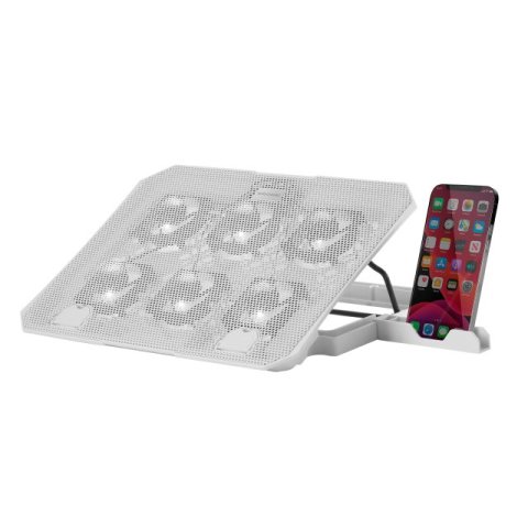 Base De Refrigeracion Para Portatiles Mars Gaming Mnbc23w Con Soporte De Movil tablet 6xfans White