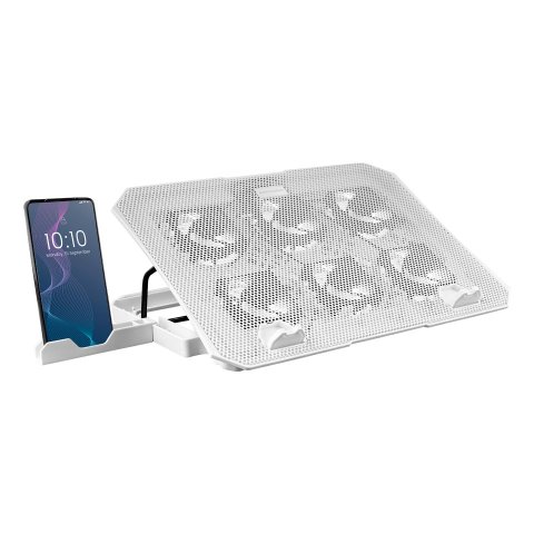Base De Refrigeracion Para Portatiles Mars Gaming Mnbc23w Con Soporte De Movil tablet 6xfans White