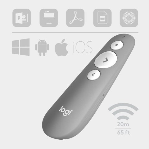 Presenter Logitech Wireless Presenter R500s Gris P n  910-006520