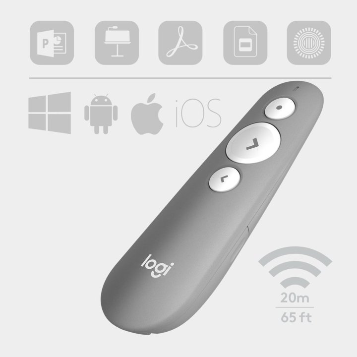 Presenter Logitech Wireless Presenter R500s Gris P n  910-006520