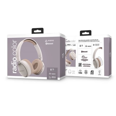 Headset Bluetooth Energy Sistem Radio Color Eco 100% Reciclado - Gravity Bt 5.3 Usb-c Asistente De Voz Manos Libres Fm Micros
