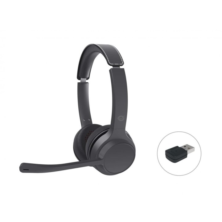 Headset Bluetooth Conceptronic Polona04ba Carga Usb-c Cancelacion De Ruido Manos Libres 40hrs 
