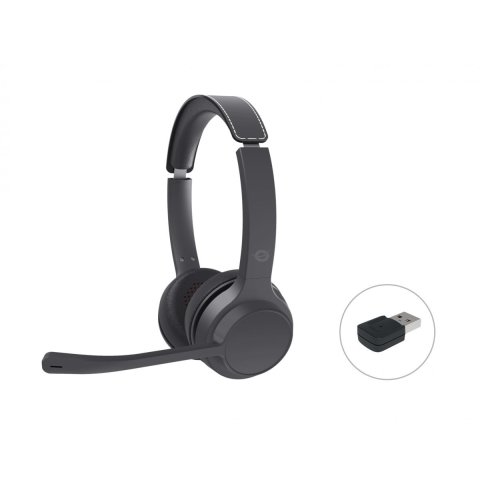 Headset Bluetooth Conceptronic Polona04ba Carga Usb-c Cancelacion De Ruido Manos Libres 40hrs 
