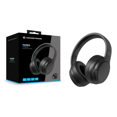 Headset Bluetooth Conceptronic Parris03b Carga Usb-c Bateria 30h Entrada 1xjack 3.5 Plegable