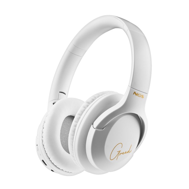 Headset Bluetooth Ngs Artica Greed Blanco Con Microfono Bateria 300 Mah 40h Carga Usb-c