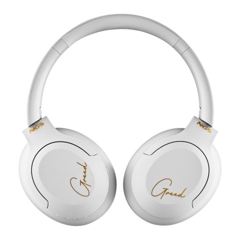 Headset Bluetooth Ngs Artica Greed Blanco Con Microfono Bateria 300 Mah 40h Carga Usb-c