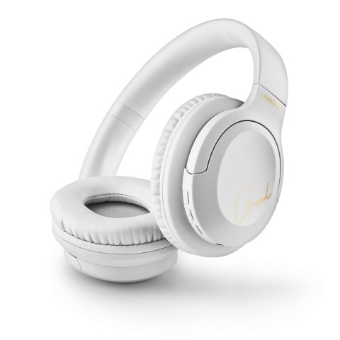 Headset Bluetooth Ngs Artica Greed Blanco Con Microfono Bateria 300 Mah 40h Carga Usb-c