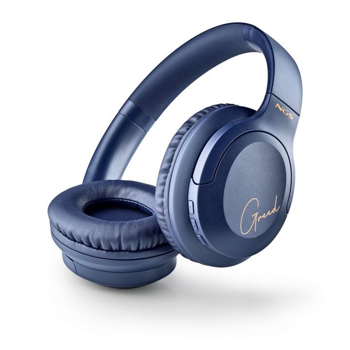 Headset Bluetooth Ngs Artica Greed Azul Con Microfono Bateria 300 Mah 40h Carga Usb-c