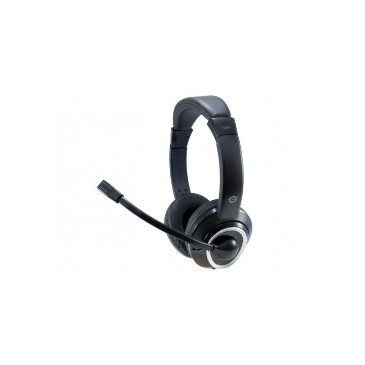 Headset Conceptronic Polona Conexion Jack 3.5mm Microfono Flexible Control De Volumen Incluye Adaptador 1 A 2 Jacks 3.5mm Col