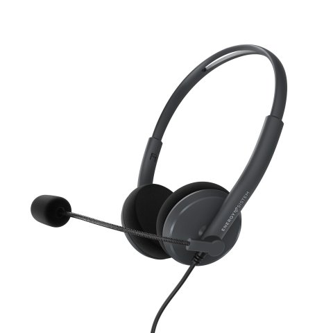 Headset Energy Sistem Office 2+ Anthracite Diadema Ajustable Microfono Retractil Jack 3.5mm Y Adaptador Pc mac - Oferta_movin