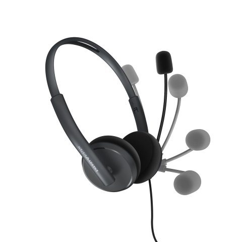 Headset Energy Sistem Office 2+ Anthracite Diadema Ajustable Microfono Retractil Jack 3.5mm Y Adaptador Pc mac - Oferta_movin