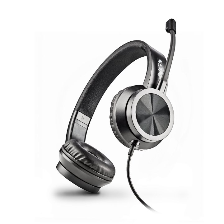 Headset Ngs Msx11 Pro Estereo 20hz 105db Jack 3.5+adaptador Doble Negro Brillo