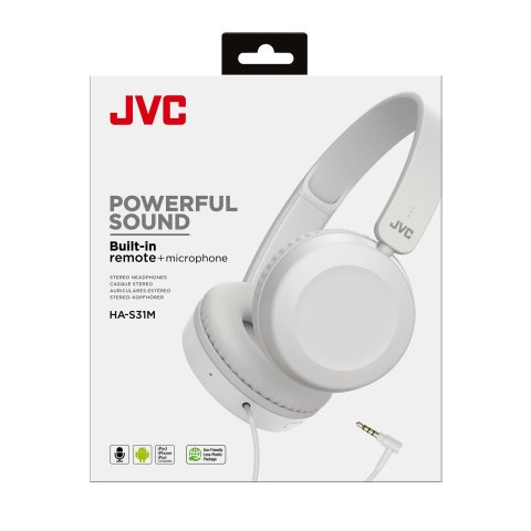 Headset Jvc Ha-s31m-a-e Con Cable Jack 3.5mm Microfono Integrado Color Blanco