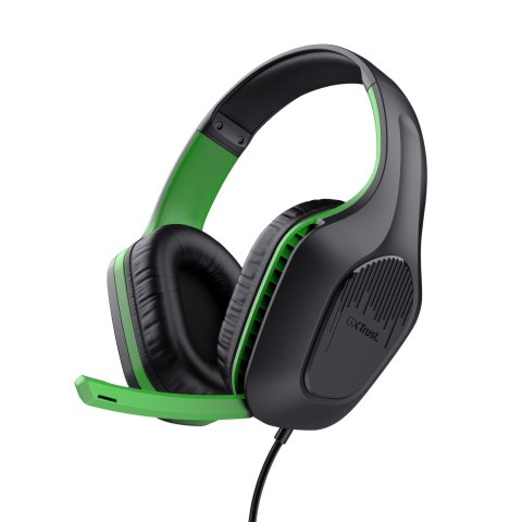 Headset Trust Gaming Gxt 415x Zirox Xbox Ligeros, Microfono Plegable, Negro verde 24994