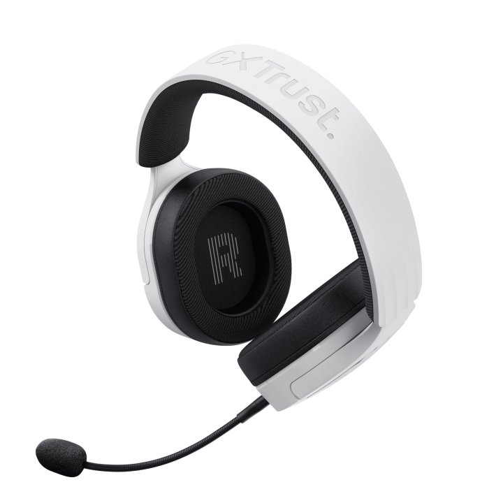 Headset Trust Gaming Gxt 489 Blanco Fayzo 25210 Microfono Desmontable Plegable Cable Trenzado 1,2m Jack 3.5mm Control Remoto