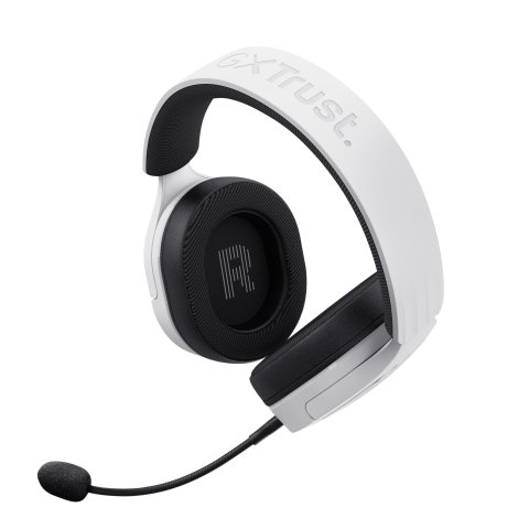Headset Trust Gaming Gxt 489 Blanco Fayzo 25210 Microfono Desmontable Plegable Cable Trenzado 1,2m Jack 3.5mm Control Remoto