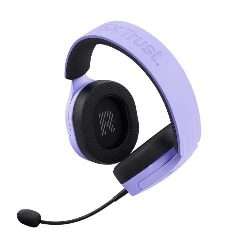 Headset Trust Gaming Gxt 489 Morado Fayzo 25301 Microfono Desmontable Plegable Cable Trenzado 1,2m Jack 3.5mm Control Remoto