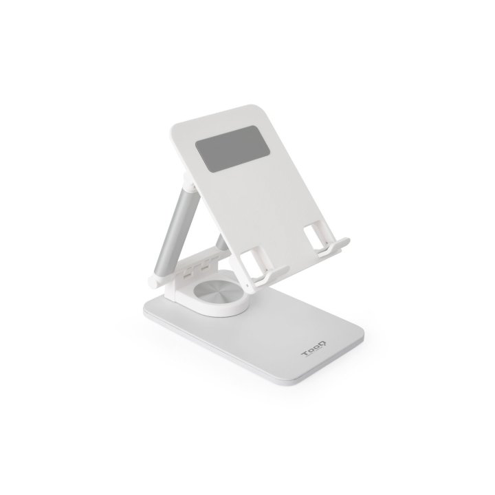Soporte De Sobremesa Para Tablet Tooq Ph-hermes-luna Hasta 12.9 Rotacion 360 Ajustable Plegablecolor Blanco