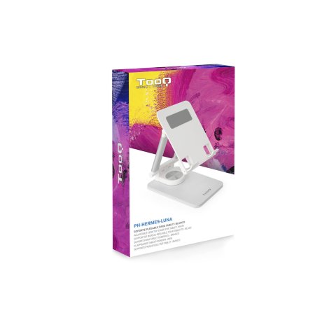 Soporte De Sobremesa Para Tablet Tooq Ph-hermes-luna Hasta 12.9 Rotacion 360 Ajustable Plegablecolor Blanco