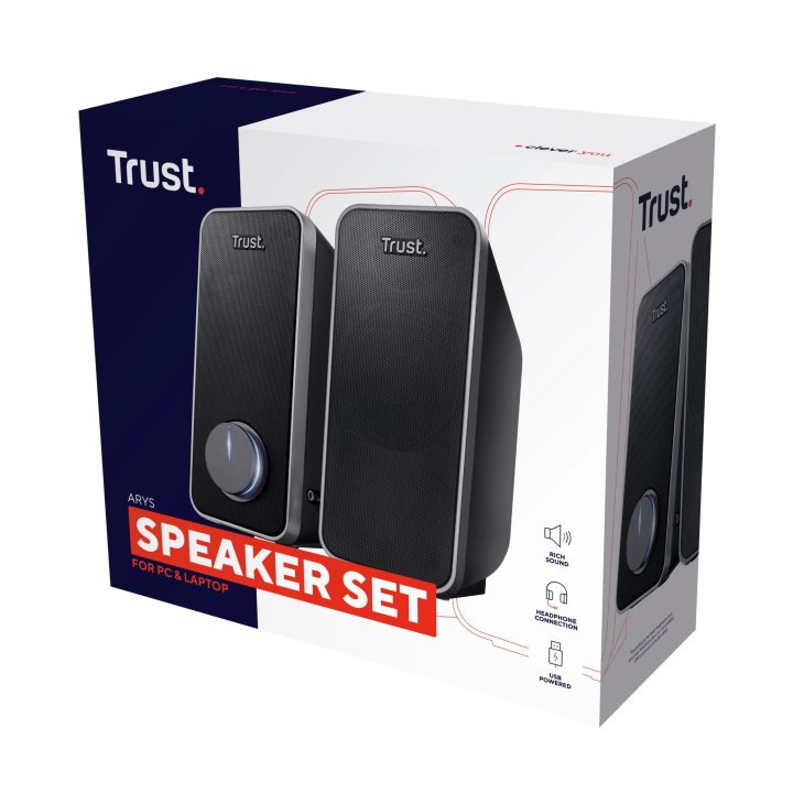Altavoces Trust Arys 2,0 Para Pc portatil Con Conexión Audio 3,5mm Y Alimentacion Usb