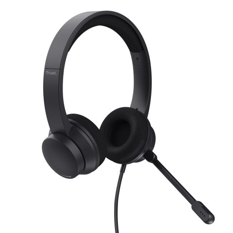 Headset Trust Ayda 25089 Usb Adaptador Usb-c Microfono Plegable Con Cancelacion De Ruido Diadema Aju