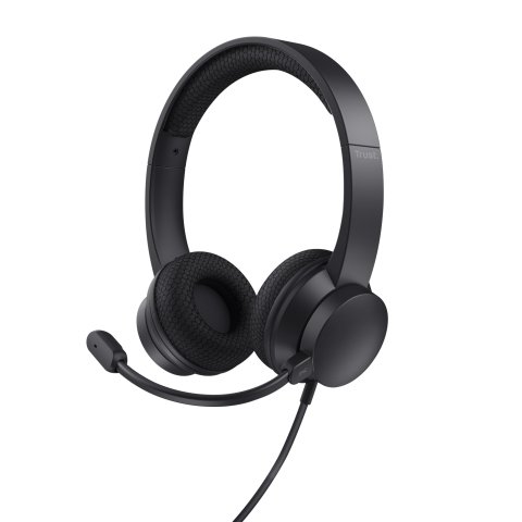 Headset Trust Hs-260 25334 Usb Usb Adaptador Usb-c Microfono Plegable Con Cancelacion De Ruido 