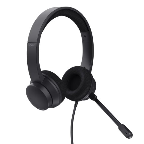 Headset Trust Hs-260 25334 Usb Usb Adaptador Usb-c Microfono Plegable Con Cancelacion De Ruido 