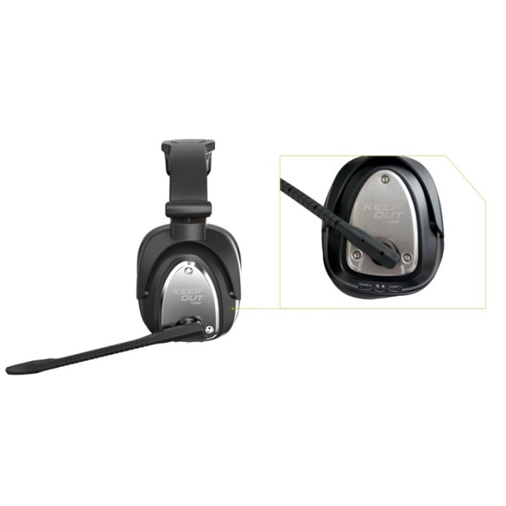 Headset Inalambrico Gaming Keepout 7.1 Hxair Wireless 2.4ghz Para Pc  Ps4   Ps3   Xbox.... Transmisor Usb Entrada Optica 10h 