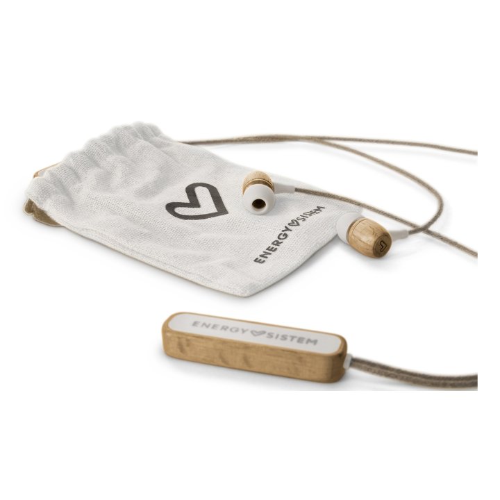Headset Intrauditivo Bluetooth Energy Sistem Eco Beech Wood True Wireless Bt 5.1 Control Talk 