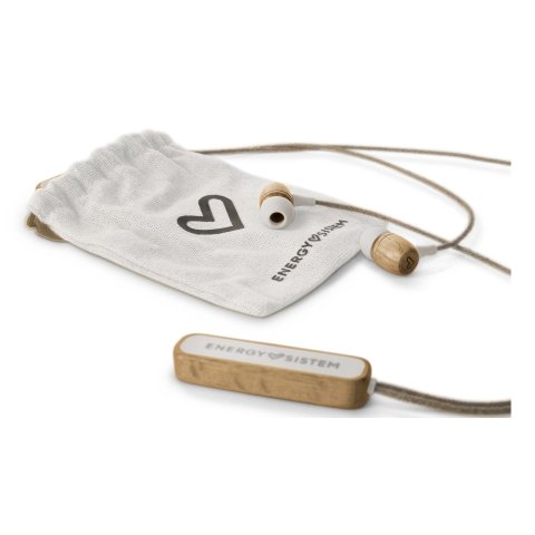 Headset Intrauditivo Bluetooth Energy Sistem Eco Beech Wood True Wireless Bt 5.1 Control Talk 