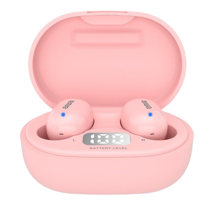 Auricular Bluetooth Intrauditivo Aiwa Ebtw-150pk Pink Bt 5.0 Tws Estuche De Recarga Con Bateria De Litio