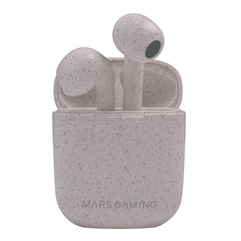 Auricular Bluetooth Mars Gaming Serie Mhi-eco White Bt 5.1 Tws Sonido Dual Driver Estuche De Carga Usb-c
