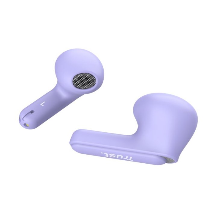 Headset Intrauditivo Bluetooth Trust Yavi 25299 Lila Enc Base De Carga Usb-c Control Tactil23h 25299
