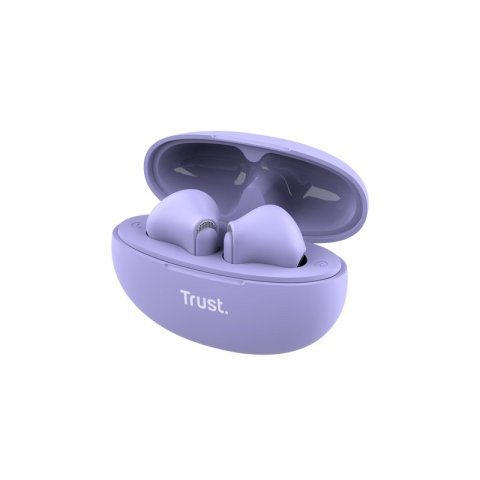 Headset Intrauditivo Bluetooth Trust Yavi 25299 Lila Enc Base De Carga Usb-c Control Tactil23h 25299