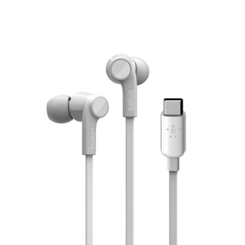 Headset Intrauditivo Usb-c Belkin G3h0002btwht Con Conector Usb-c Microfono Integrado Color Blanco